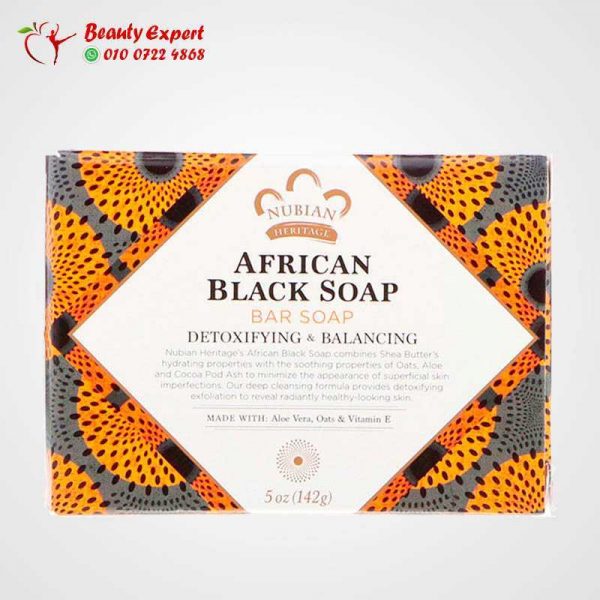 African Black Bar Soap, Nubian Heritage, 142 g